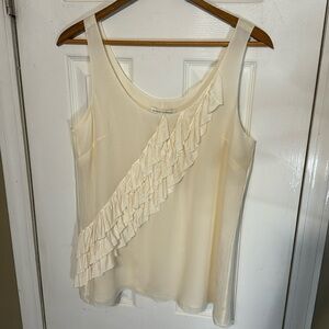 NWT Silk Ivory Ruffle Top Size Small